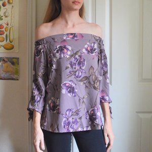 Charlotte Russe Purple Off the Shoulder Blouse